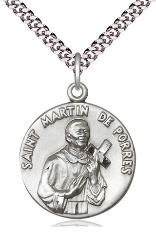 Sterling Silver Saint Martin de Porres Medal Catholic Jewelry