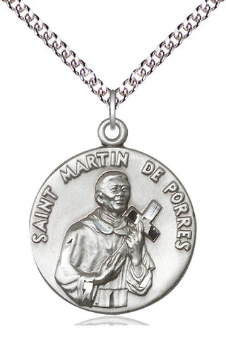 Sterling Silver Saint Martin de Porres Medal Catholic Jewelry