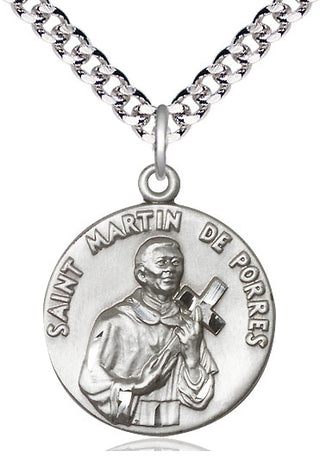 Sterling Silver Saint Martin de Porres Medal Catholic Jewelry