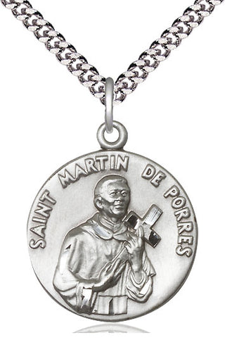 Sterling Silver Saint Martin de Porres Medal Catholic Jewelry