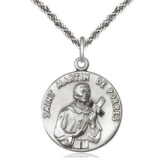 Sterling Silver Saint Martin de Porres Medal Catholic Jewelry