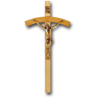 8" Oak Cross With Museum Gold Corpus