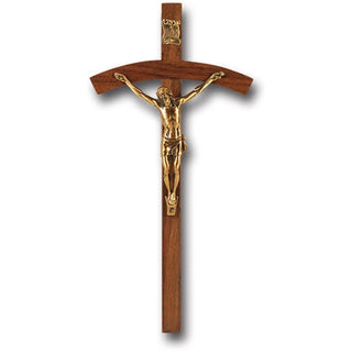 8" Walnut Cross With Museum Gold Corpus