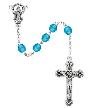 6MM Aqua March Rosary