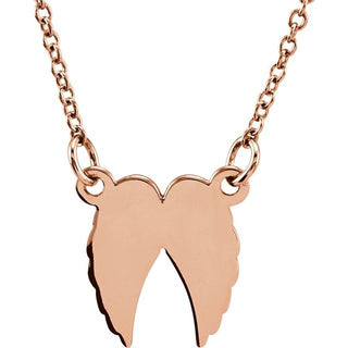 14K Rose Tiny Posh Angel Wings 16-18" Necklace  