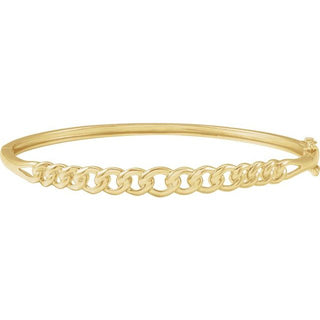 14K Yellow 5.8 mm Chain Link Bangle 7" Bracelet