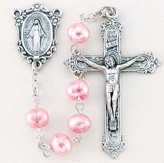 6MM Pink Freshwater Pearl Rosary
