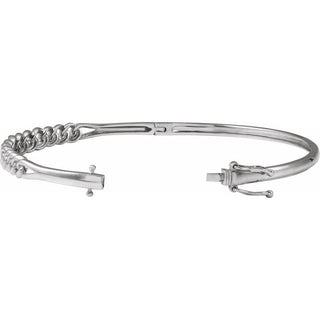 14K White 5.8 mm Chain Link Bangle 7" Bracelet