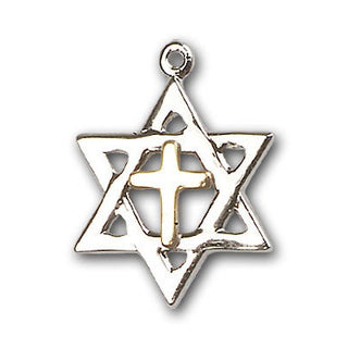 Two-Tone GF/SS Star of David Pendant