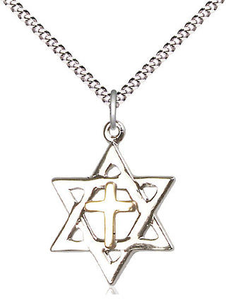 Two-Tone GF/SS Star of David Medal Religious Jewelry