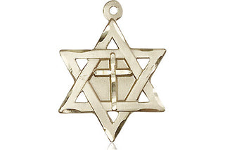 14kt Gold Star of David with Cross Medal