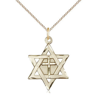 14kt Gold Star of David with Cross Medal