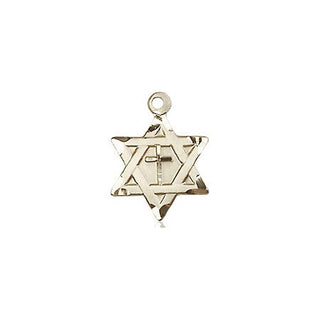 14kt Gold Star of David with Cross Medal