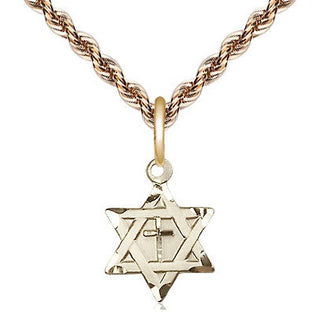 14kt Gold Star of David with Cross Medal