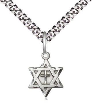 Sterling Silver Star of David with Cross Medal Religious and Catholic Jewelry