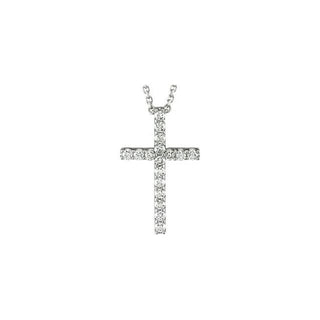 Platinum 1/4 CTW Natural Diamond Petite Cross 18" Necklace