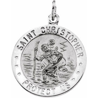 Sterling Silver 22 mm Saint Christopher Medal  