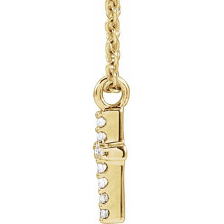 14K Yellow .03 CTW Natural Diamond Cross 18" Necklace