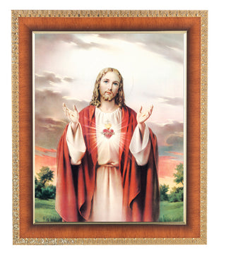 Sacred Heart In Cherry Frame 10.25X12.25" 8X10 Print