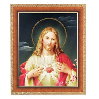 Sacred Heart In Cherry Frame 10.25X12.25" 8X10 Print