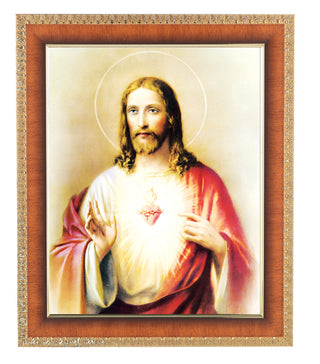 Sacred Heart In Cherfy Frame 10.25X12.25" 8X10 Print
