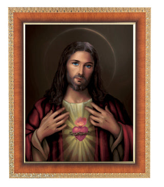 Sacred Heart In Cherry Frame 10.25X12.25" 8X10 Print