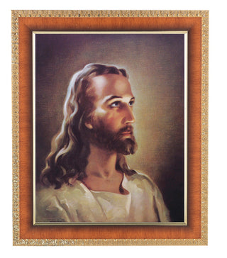 Head Of Christ In Cherry Frame 10.25X12.25" 8X10 Print