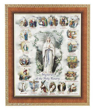 Mysteries Of The Rosary Cherry Frame 10.25X12.25" 8X10 Print