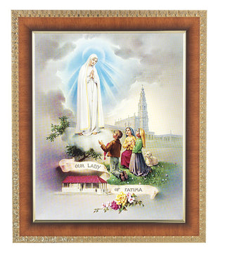 Our Lady Of Fatima In Cherry Frame 10.25X12.25" 8X10 Print