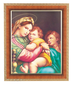 Raphael-Madonna and Child Cherry Frame 10.25X12.25" 8X10 Print