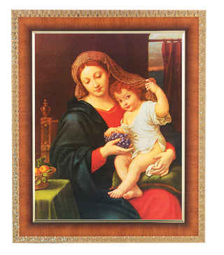 Madonna Of The Grapes In Cherry Frame 10.25X12.25" 8X10 Print