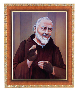 St. Pio In Cherry Frame 10.25X12.25" 8X10 Print
