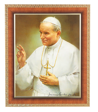 Saint John Paul II In Cherry Frame 8X10 Print