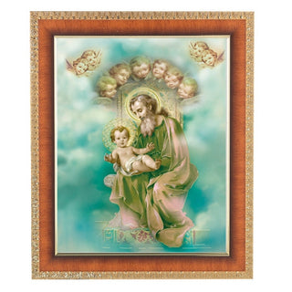 St. Joseph And Child Enth Cherry Frame 10.25X12.25" 8X10 Print