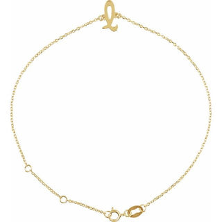14K Yellow Initial L 6 1/2-7 1/2" Bracelet