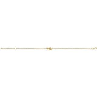 14K Yellow Initial M 6 1/2-7 1/2" Bracelet