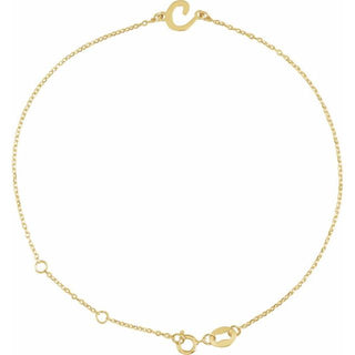 14K Yellow Initial C 6 1/2-7 1/2" Bracelet
