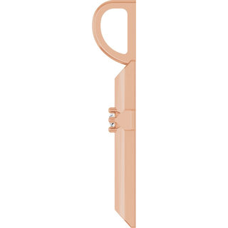 14K Rose .0075 CT Natural Diamond Cross Pendant