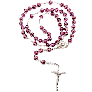 Amethyst Genuine Murano Rosary with handknotted Sommerso Beads
