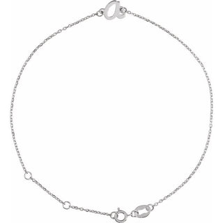 14K White Initial A 6 1/2-7 1/2" Bracelet
