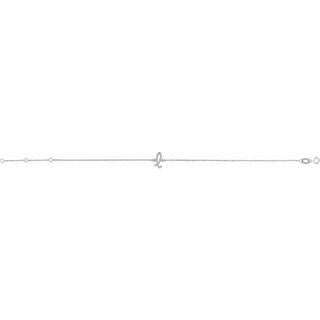 Platinum Initial L 6 1/2-7 1/2" Bracelet