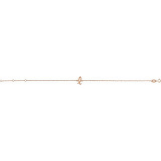14K Rose Initial L 6 1/2-7 1/2" Bracelet