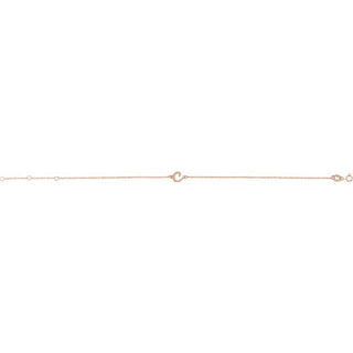 14K Rose Initial C 6 1/2-7 1/2" Bracelet