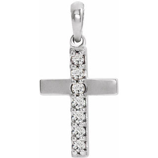 Sterling Silver Lab-Grown Diamond Cross Pendant