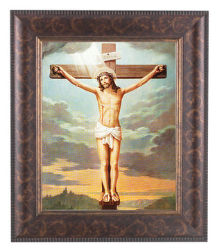 Crucifixion In Art Deco Frame 10.25X12.25" 8X10 Print