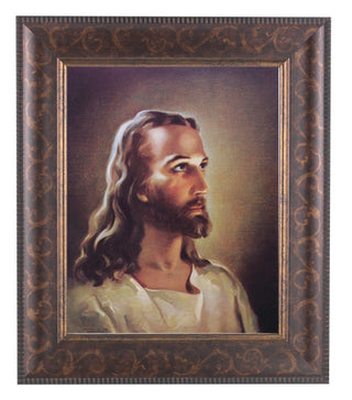 Head Of Christ In Art Deco Frame 10.25X12.25" 8X10 Print
