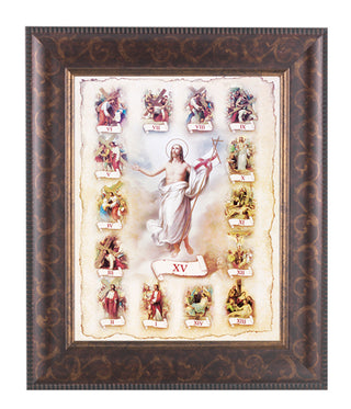 Stations Of The Cross In Arat Deco Frame 10.25X12.25" 8X10 Print