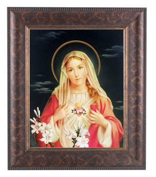 Immaculate Heart Of Mary 8X10 Art Deco Frame 10.25X12.25