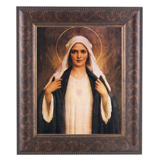 Immaculate Heart Of Mary 8X10 Art Deco Frame 10.25X12.25"