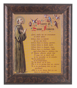Prayer Of Saint Francis In Art Deco Frame 10.25X12.25" 8X10Prt
